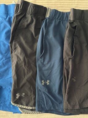 Under Armour Men’s Athletic Shorts Pack - Blue and Black set of 4- size small